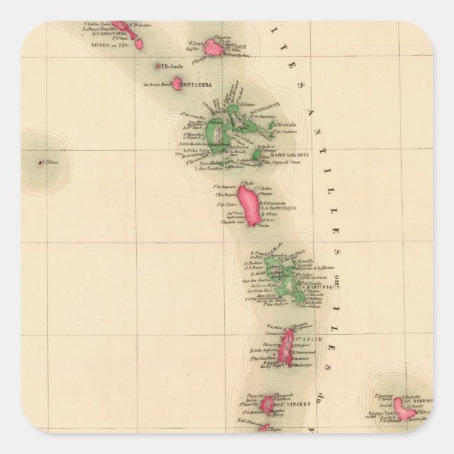 Westindien 75 quadratischer aufkleber (Vorderseite)