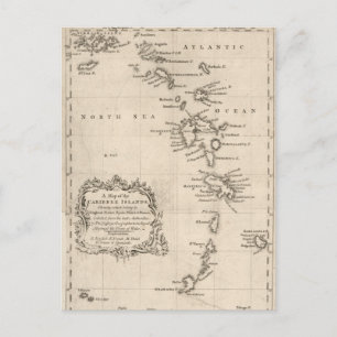 Westindien Antiquitätenkarte Postkarte