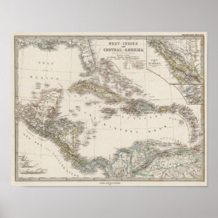Westindien und Zentralamerika Poster