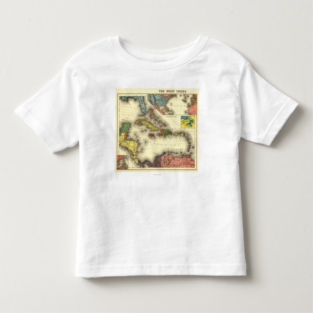 WestIndiesPanoramic MapWest Inseln Kleinkind T-shirt (Vorderseite)