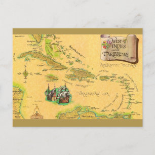 Westindische Karibik-Karte Postkarte