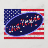 Westjordanland - US-Flagge Postkarte