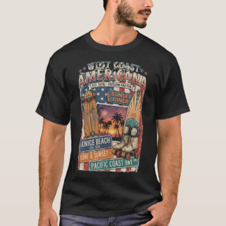 Westküste Americana Venice Beach Surf Retro T-Shirt