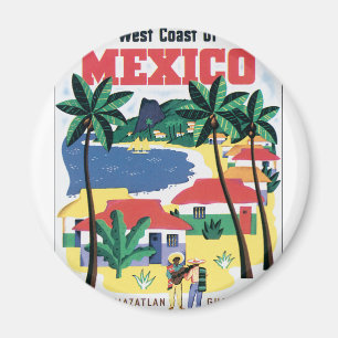 Westküste bunter Grafik Mexikos Magnet