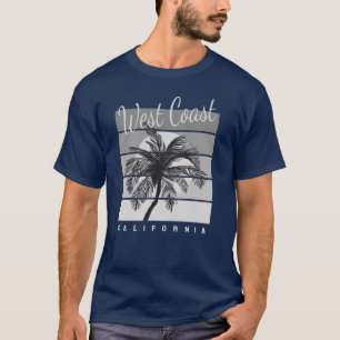 Westküste Kalifornien Palme Retro-Grafik T-Shirt