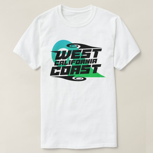 Westküste Kalifornien Surfer Sommer Surfer T-Shirt (Design vorne)