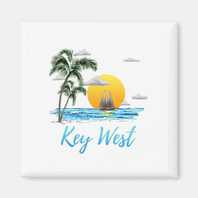 Westküste-Key-Segeln Sunset Magnet (Vorne)