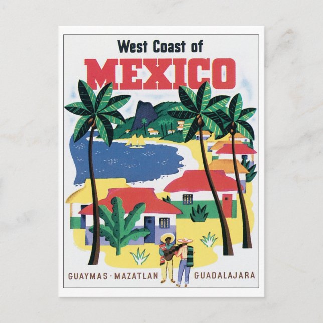 Westküste Mexikos Guaymas, Mazatlan, Guadalajar Postkarte (Vorderseite)