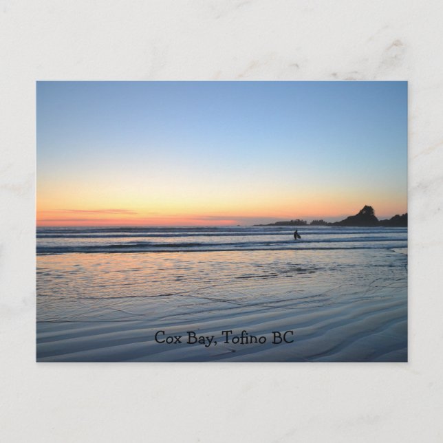 Westküste Sonnenuntergang, Cox Bay, Tofino Postkarte (Vorderseite)