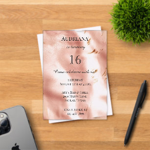 Westliche Blush-Pink-Faux-Rinderhaut-Geburtstag Acryleinladungen