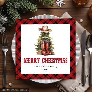 Westliche Cowboy-Land-Weihnachts-Papier-Servietten Serviette