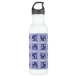 Westliche Denim Blau Delfter Kachel Edelstahlflasche