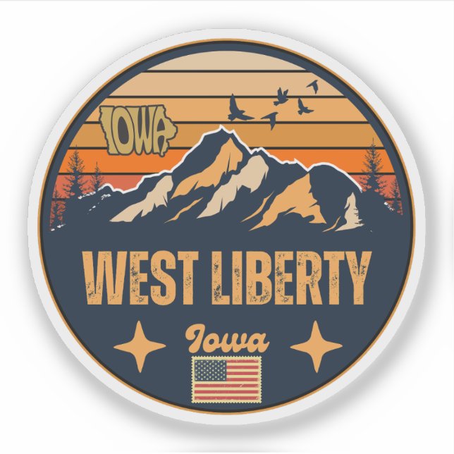Westliche Freiheit, Iowa Aufkleber (Vorderseite)
