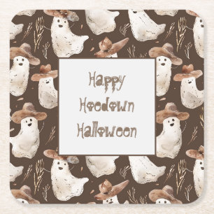 Westliche Geister Halloween Hoedown Party Rechteckiger Pappuntersetzer
