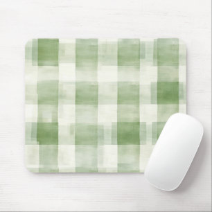 Westliche grüne cremefarbene Karo-Streifen Land Mousepad