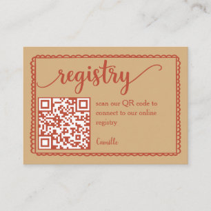 Westliche Hochzeitsdusche-Registrierungs-QR-Code-B Begleitkarte