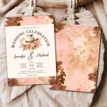 Westliche Hochzeitseinladung Blush Rindleder-Einla
