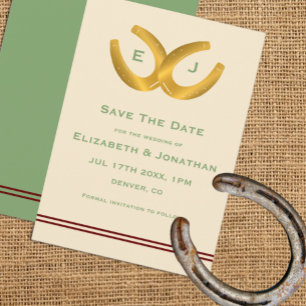 Westliche Hufeisen-Hochzeit Save The Date