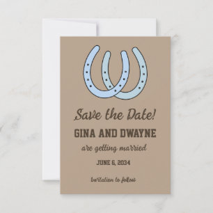 Westliche Hufeisen-Hochzeit Sichern Sie das Datum  Save The Date