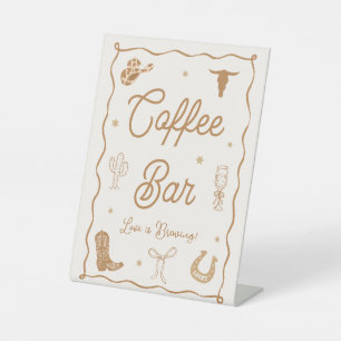 Westliche Kaffee-Bar für Brautjungfernparty Sockelschild