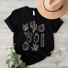 Westliche Kakteenpflanzen Wüsten Boho Botanischer T-Shirt