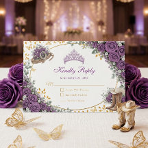 Westliche lila Rosen Goldenes Land Quinceañera