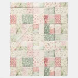 Westliche Minz-Rosa Blumen-Quiltmuster Fleecedecke
