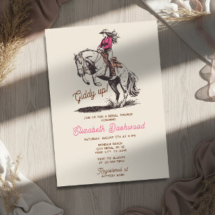 Westliche moderne Cowgirl-Bucking-Horse-Brautparty Einladung
