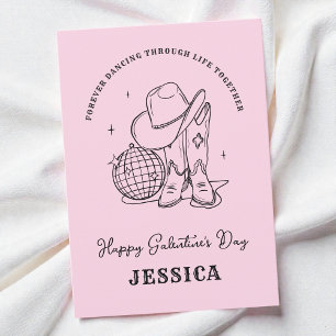 Westliche Pink Bff Schrift Happy Galentine's Day Feiertagskarte