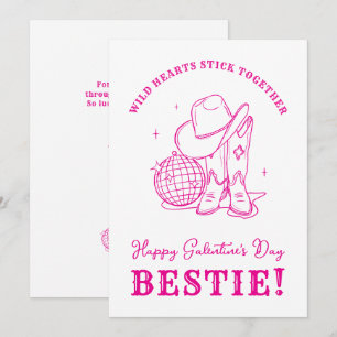 Westliche Pinke Beste-Freundin-Skript Frohen Galen Karte