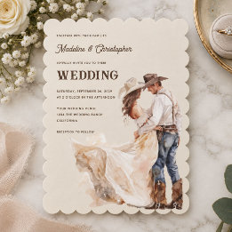 Westliche Ranch-Hochzeitseinladung Einladung