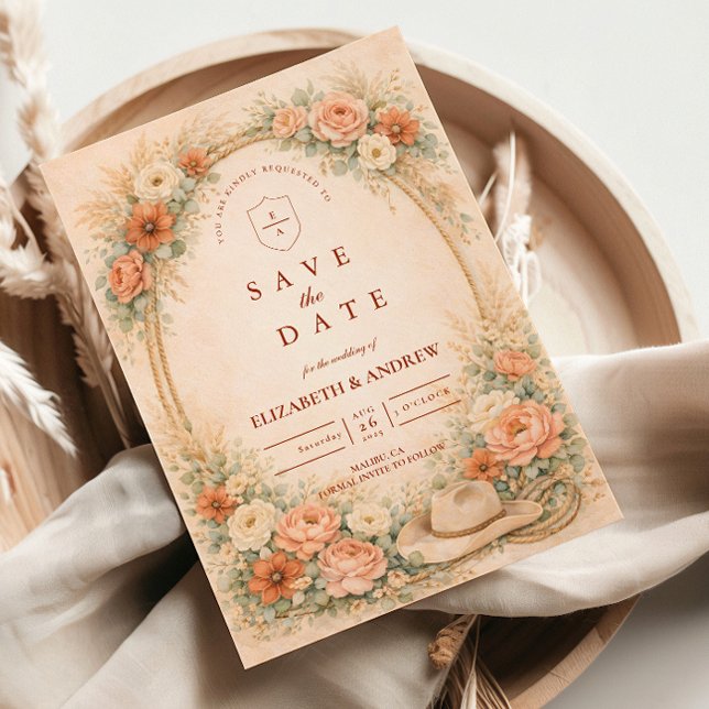 Westliche Ranch-Romantik-Hochzeit Save The Date (Von Creator hochgeladen)