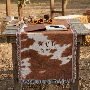 Westliche Rindsleder-Textur-Foto mit Anfangsbuchst Decke