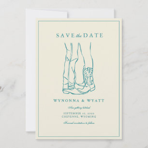 Westliche Rustikale Moderne Foto Speichern Sie das Save The Date