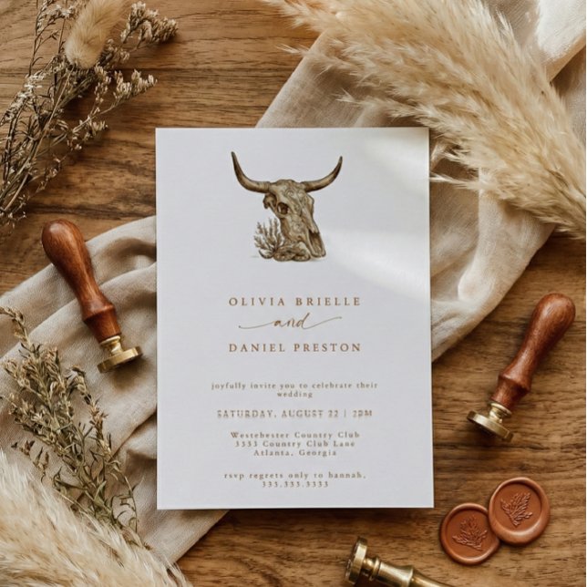 Westliche Rustikale Pampasgras Boho Hochzeit Einladung (Von Creator hochgeladen)