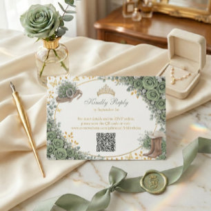 Westliche Salbeigrüne Rose Goldene Country Quincea RSVP Karte