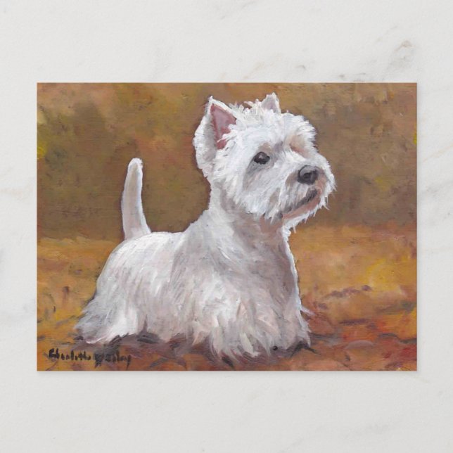 Westliche Spiele in Blätter Hund Art Postkarte (Vorderseite)