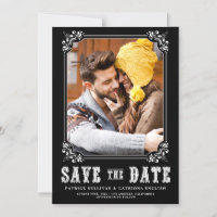 Westliche Typografie-Foto-Rahmen Save-the-Date