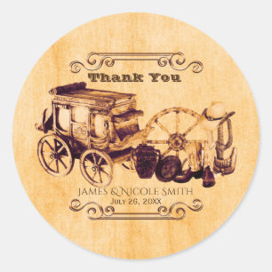 Westliche Vintage elegante Hochzeits Favor Sticker