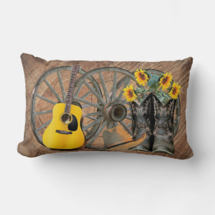 westliche Wagenrad-Gitarre Cowboystiefel Sonnenblu Lendenkissen