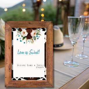 Westliche Wildblumen Boho "Liebe ist süß" Schild Einladung