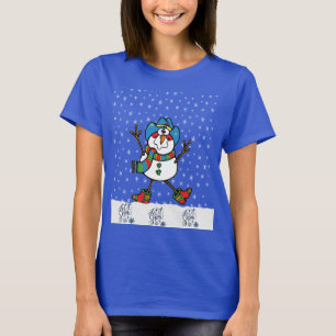 Westlicher Cowboy-Schneemann Weihnachten T-Shirt