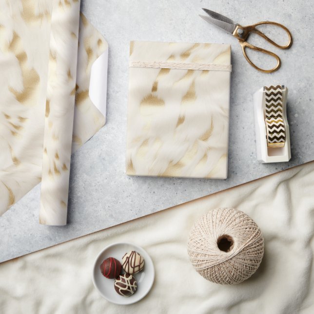 Westlicher Creme Weißer Goldkühe Geschenkpapier (Kunsthandwerk)