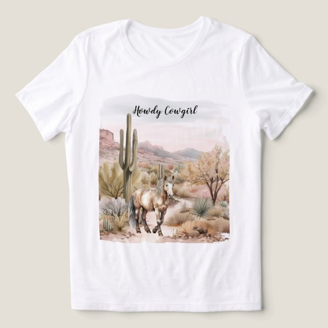 Westlicher Kaktuspferd Tri-Blend Shirt (Design Vorderseite)