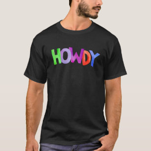 Westlicher Rosa Howdy Cowgirl Rodeo Kuhhaut Südsta T-Shirt