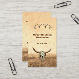 Westlicher rustikaler Country-Cowboy-Kuh-Stierschä Visitenkarte