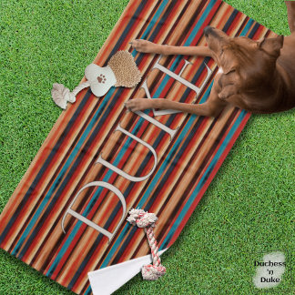 Westlicher Serape-Streifenmuster-Hundetuch mit Nam Badehandtuch