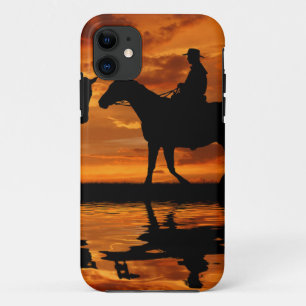 Westlicher Sonnenuntergang Reiter Cowboy Silhouett Case-Mate iPhone Hülle