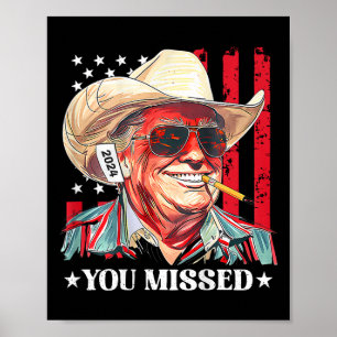 Westlicher Trump Cowboy Du hast Trump 2025 US-Flag Poster