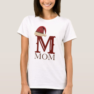 Westlicher Weihnachtsmannhut Monogramm Mama Weihna T-Shirt